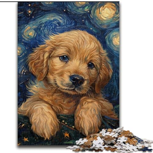 1000-teiliges Puzzle für Erwachsene und Teenager, Golden Retriever-Baby, Lernspiele, Heimdekoration, ganze Familie (Größe 50x75cm) von LYXIANY