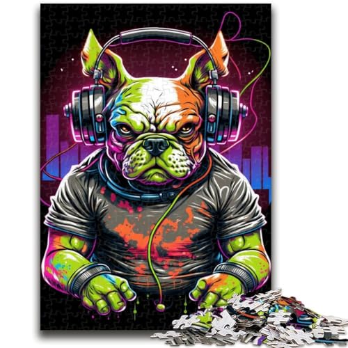 1000-teiliges Puzzle für Erwachsene und Teenager, Kopfhörer-Bulldogge, anspruchsvoll zu vervollständigen, Aber lustig und humorvoll, einzigartig, für Geburtstage und Geschenke, 50x75cm 1000-teiliges Puzzle für Erwachsene und Teenager, Kopfhörer-Bulldogge, anspruchsvoll zu vervollständigen, Aber lustig und humorvoll, einzigartig, für Geburtstage und Geschenke, 50x75cm von LYXIANY