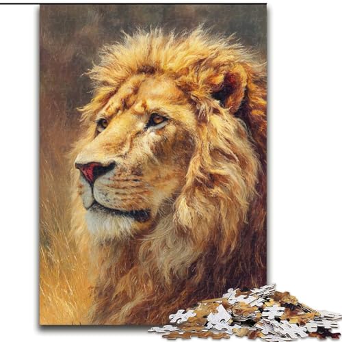 1000-teiliges Puzzle für Erwachsene und Teenager, Löwe, Spielzeug, Lernspiele, Stressabbau, einzigartige Heimdekoration und Geschenke (Größe 50x75cm) von LYXIANY