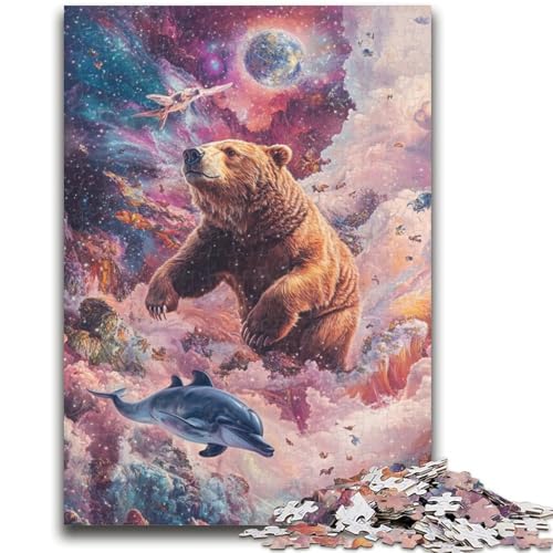1000-teiliges Puzzle für Erwachsene und Teenager, Rosenbraunbär, ab 14 Jahren, Denkspiel, Weihnachts- und Geburtstagsgeschenke, 26x38cm von LYXIANY