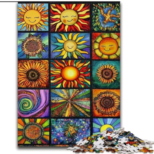 1000-teiliges Puzzle für Erwachsene und Teenager, Sonnencollage, Lernspielzeug, Familienspiele, Geschenke für Freunde und Familie (Größe 50x75cm) von LYXIANY