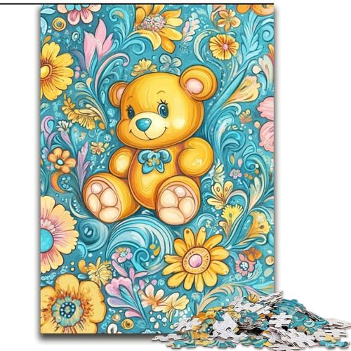 1000-teiliges Puzzle für Erwachsene und Teenager, Teddybär, dekomprimierendes, intellektuelles Lernspielzeug, geeignet als Schreibtischdekoration (Größe 26x38cm) von LYXIANY