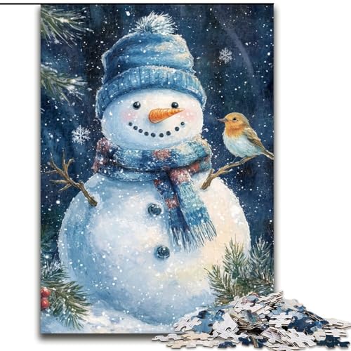 1000-teiliges Puzzle für Erwachsene und Teenager, Weihnachts-Schneemann, Spielzeug, Lernspiele, Stressabbau, einzigartige Heimdekoration und Geschenke (Größe 50x75cm) von LYXIANY