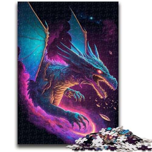 1000-teiliges Puzzle für Erwachsene und Teenager, Weltraumdrache, ab 14 Jahren, Denkspiel, Weihnachts- und Geburtstagsgeschenke, 26x38cm von LYXIANY