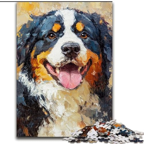 1000-teiliges Puzzle für Erwachsene und Teenager, glücklicher Hund, Spielzeug, Lernspiele, Stressabbau, einzigartige Heimdekoration und Geschenke, 38x26cm von LYXIANY