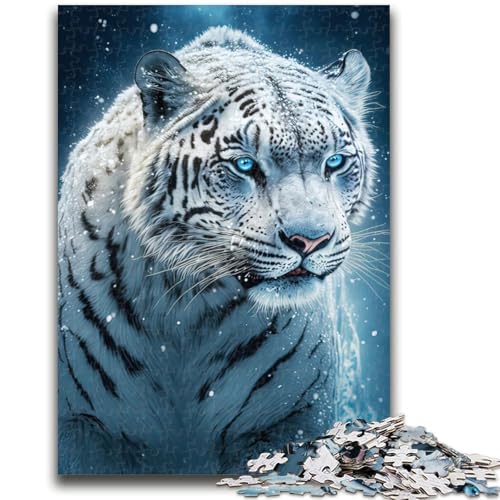 1000-teiliges Puzzle für Erwachsene und Teenager, majestätischer weißer Tiger, für 14+, schwer zu vervollständigen, Aber lustiges und humorvolles Geburtstagsgeschenk, 50x75cm von LYXIANY