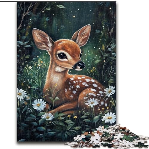 1000-teiliges Puzzle für Erwachsene und Teenager, niedlicher Sikahirsch, Lernspiele, Heimdekoration, ganze Familie (Größe 50x75cm) von LYXIANY