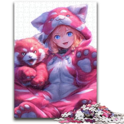 1000-teiliges Puzzle für Jugendliche und Erwachsene, Anime-Puzzle „Rotes Panda-Mädchen“, ab 14 Jahren, Quizspiel, Spaß für Aktivitäten zu Hause, Geburtstagsgeschenk, Reisegeschenke, 26x38cm von LYXIANY