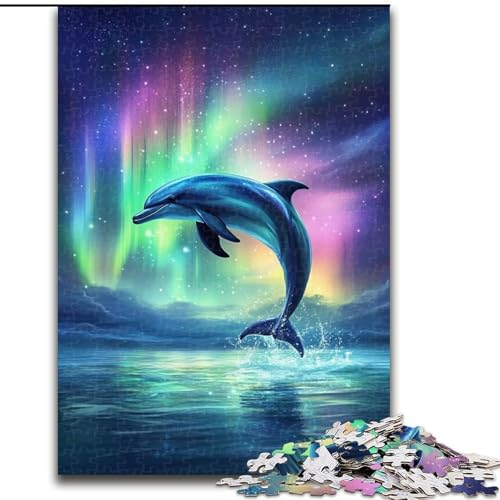 1000-teiliges Puzzle für Jugendliche und Erwachsene, Aurora-Delfin, lehrreich ganze Familie, 50x75cm von LYXIANY