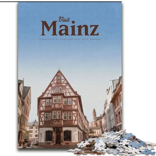1000-teiliges Puzzle für Jugendliche und Erwachsene, Besuchen Sie Mainz, Spielzeug, Denkspiel, stärkt die Liebe zwischen Paaren, für Kinder ab 14 Jahren, 26x38cm 1000-teiliges Puzzle für Jugendliche und Erwachsene, Besuchen Sie Mainz, Spielzeug, Denkspiel, stärkt die Liebe zwischen Paaren, für Kinder ab 14 Jahren, 26x38cm von LYXIANY