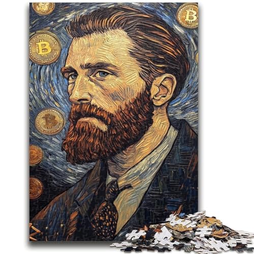 1000-teiliges Puzzle für Jugendliche und Erwachsene, Bitcoin-Logo, Denkspiel, Lernspiel für Geburtstag, Weihnachten, für 14-Jährige, 26x38cm von LYXIANY