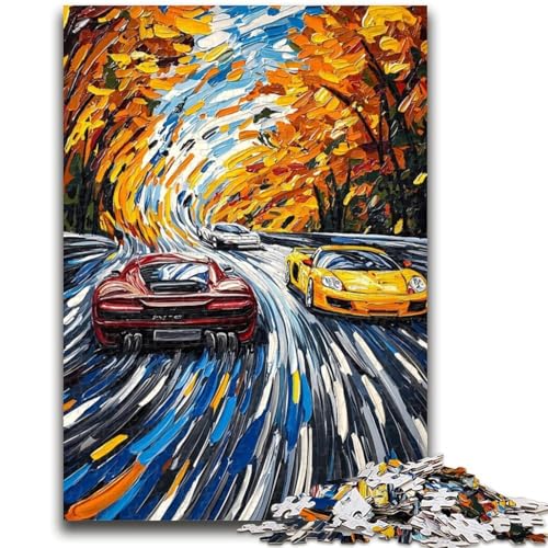 1000-teiliges Puzzle für Jugendliche und Erwachsene, Cooler Sportwagen, für Kinder ab 14 Jahren, Quizspiel, Spaß für Aktivitäten zu Hause, Geburtstagsgeschenk, Reisegeschenke, 26x38cm von LYXIANY