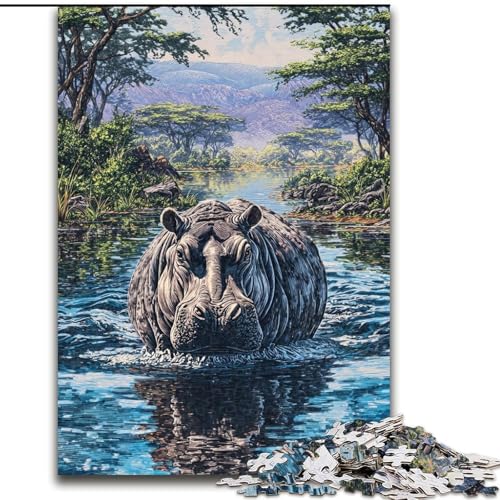 1000-teiliges Puzzle für Jugendliche und Erwachsene, Dschungel-Nilpferd, trainieren Sie Ihr Gehirn und Ihre Hände, Eltern-Kind-Interaktion, für Kinder ab 14 Jahren, 26x38cm 1000-teiliges Puzzle für Jugendliche und Erwachsene, Dschungel-Nilpferd, trainieren Sie Ihr Gehirn und Ihre Hände, Eltern-Kind-Interaktion, für Kinder ab 14 Jahren, 26x38cm von LYXIANY