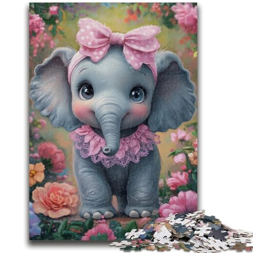 1000-teiliges Puzzle für Jugendliche und Erwachsene, Elefantenbaby, ab 14 Jahren, Quizspiel, Spaß für Aktivitäten zu Hause, Geburtstagsgeschenk, Reisegeschenke, 26x38cm von LYXIANY