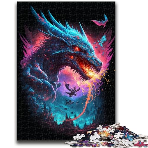1000-teiliges Puzzle für Jugendliche und Erwachsene, Fantasy-Drachenspielzeug, Lernspiele, Stressabbau, einzigartige Heimdekoration und Geschenke, 50x75cm von LYXIANY