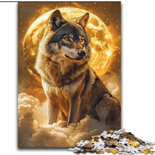 1000-teiliges Puzzle für Jugendliche und Erwachsene, Goldener Wolf, Lernspielzeug, Familienspiele, die die Liebe zwischen Paaren stärken, 50x75cm von LYXIANY