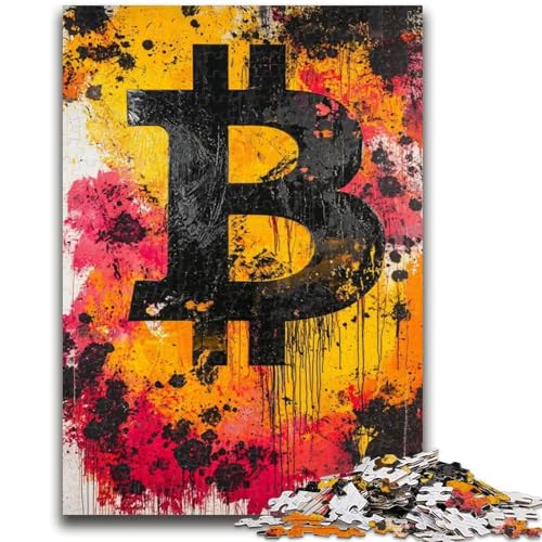 1000-teiliges Puzzle für Jugendliche und Erwachsene, Graffiti-Bitcoin-Denkspiel, Lernspiel für Geburtstag, Weihnachten, für 14-Jährige, 26x38cm von LYXIANY