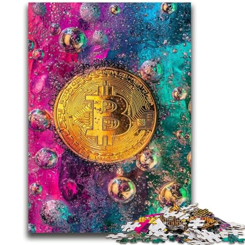 1000-teiliges Puzzle für Jugendliche und Erwachsene, Graffiti-Bitcoin-Denkspiel, Lernspiel für Geburtstag, Weihnachten, für 14-Jährige, 50x75cm von LYXIANY
