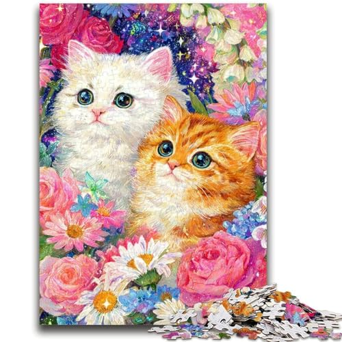 1000-teiliges Puzzle für Jugendliche und Erwachsene, Katzen-Denkspiel, Lernspiel für Geburtstag, Weihnachten, für 14-Jährige, 26x38cm von LYXIANY