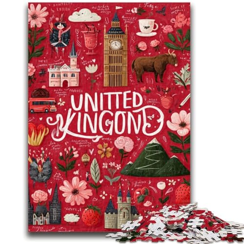 1000-teiliges Puzzle für Jugendliche und Erwachsene, London, ab 14 Jahren, Quizspiel, Spaß für zu Hause, Geburtstagsgeschenk, Reisegeschenke, 50x75cm 1000-teiliges Puzzle für Jugendliche und Erwachsene, London, ab 14 Jahren, Quizspiel, Spaß für zu Hause, Geburtstagsgeschenk, Reisegeschenke, 50x75cm von LYXIANY