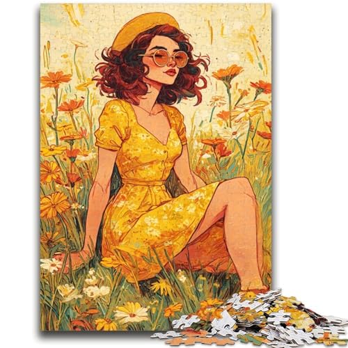 1000-teiliges Puzzle für Jugendliche und Erwachsene, Mädchen in Wildblumen, Sommer-Denkspiel, Lernspiel für Geburtstag, Weihnachten, für 14-Jährige, 50x75cm 1000-teiliges Puzzle für Jugendliche und Erwachsene, Mädchen in Wildblumen, Sommer-Denkspiel, Lernspiel für Geburtstag, Weihnachten, für 14-Jährige, 50x75cm von LYXIANY