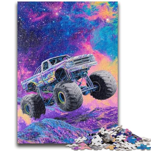 1000-teiliges Puzzle für Jugendliche und Erwachsene, Monster Truck, Stressabbau, schwierige Herausforderung, geeignet als Schreibtischdekoration, 26x38cm von LYXIANY