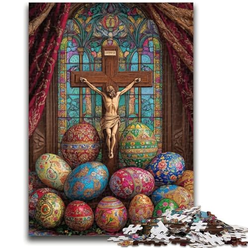 1000-teiliges Puzzle für Jugendliche und Erwachsene, Osterkreuz-Denkspiel, Lernspiel für Geburtstag, Weihnachten, für 14-Jährige, 26x38cm von LYXIANY