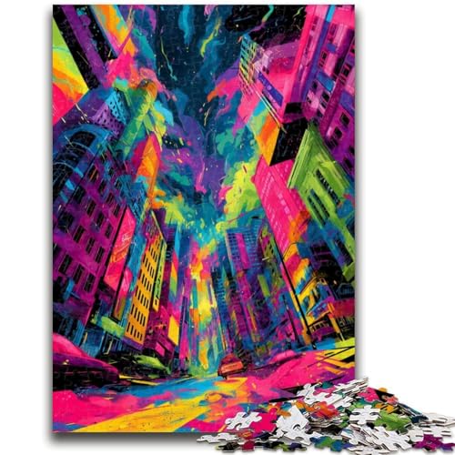 1000-teiliges Puzzle für Jugendliche und Erwachsene, Psychedelic City, für Kinder ab 14 Jahren, Quizspiel, Spaß für zu Hause, Geburtstagsgeschenk, Reisegeschenke, 26x38cm 1000-teiliges Puzzle für Jugendliche und Erwachsene, Psychedelic City, für Kinder ab 14 Jahren, Quizspiel, Spaß für zu Hause, Geburtstagsgeschenk, Reisegeschenke, 26x38cm von LYXIANY
