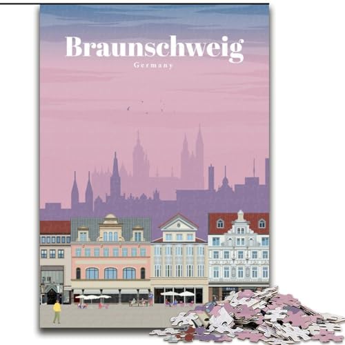 1000-teiliges Puzzle für Jugendliche und Erwachsene, Reise nach Braunschweig, Spielzeug, intellektuelles Spiel, stärkt die Liebe zwischen Paaren, für Kinder ab 14 Jahren, 50x75cm von LYXIANY