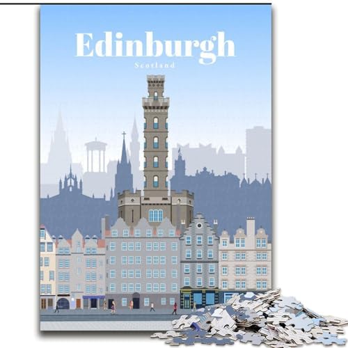 1000-teiliges Puzzle für Jugendliche und Erwachsene, Reise nach Edinburgh, Spielzeug, intellektuelles Spiel, stärkt die Liebe zwischen Paaren, für Kinder ab 14 Jahren, 50x75cm von LYXIANY