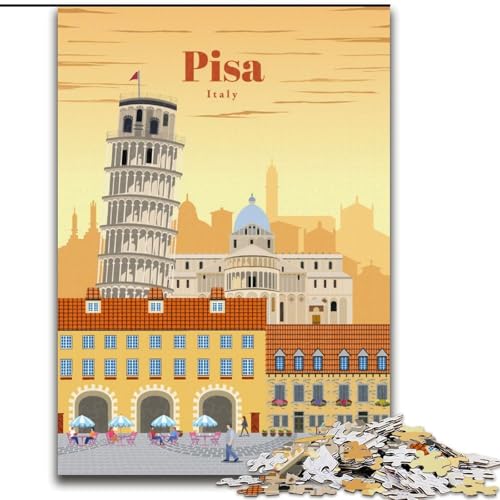 1000-teiliges Puzzle für Jugendliche und Erwachsene, Reise nach Pisa, Spielzeug, intellektuelles Spiel, stärkt die Liebe zwischen Paaren, für Kinder ab 14 Jahren, 50x75cm 1000-teiliges Puzzle für Jugendliche und Erwachsene, Reise nach Pisa, Spielzeug, intellektuelles Spiel, stärkt die Liebe zwischen Paaren, für Kinder ab 14 Jahren, 50x75cm von LYXIANY