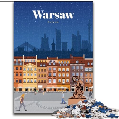 1000-teiliges Puzzle für Jugendliche und Erwachsene, Reise nach Warschau, Spielzeug, intellektuelles Spiel, stärkt die Liebe zwischen Paaren, für Kinder ab 14 Jahren, 26x38cm von LYXIANY