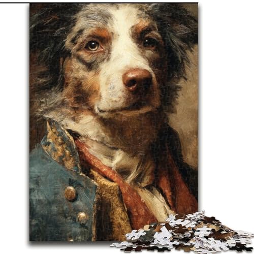 1000-teiliges Puzzle für Jugendliche und Erwachsene, Schäferhund, Stressabbau, schwierige Herausforderung, Heimdekorationsspielzeug (Größe 50x75cm) von LYXIANY