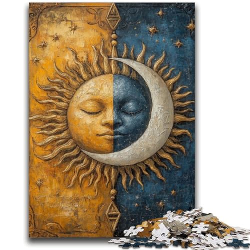 1000-teiliges Puzzle für Jugendliche und Erwachsene, Sonne und Mond, zum Stressabbau, schwierige Herausforderung, geeignet als Schreibtischdekoration, 26x38cm 1000-teiliges Puzzle für Jugendliche und Erwachsene, Sonne und Mond, zum Stressabbau, schwierige Herausforderung, geeignet als Schreibtischdekoration, 26x38cm von LYXIANY