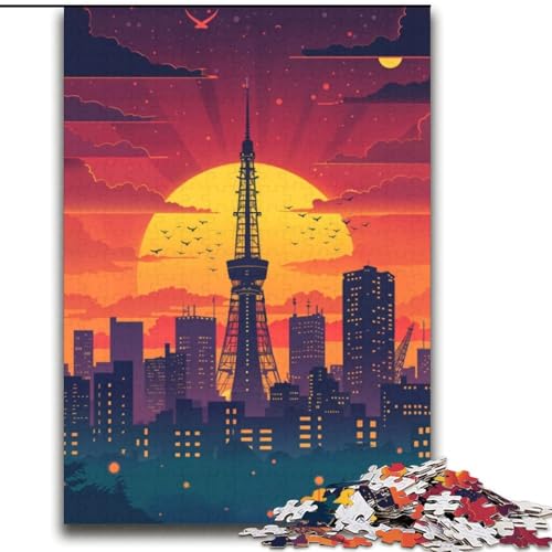 1000-teiliges Puzzle für Jugendliche und Erwachsene, Sonnenuntergang am Tokyo Tower, geeignet für Personen ab 14 Jahren, Lernspiele, Wichtelgeschenke, 75x100cm 1000-teiliges Puzzle für Jugendliche und Erwachsene, Sonnenuntergang am Tokyo Tower, geeignet für Personen ab 14 Jahren, Lernspiele, Wichtelgeschenke, 75x100cm von LYXIANY