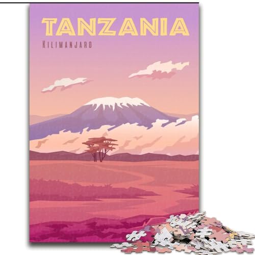 1000-teiliges Puzzle für Jugendliche und Erwachsene, Tansania, geeignet für Personen ab 14 Jahren, Lernspiele, Wichtelgeschenke, 26x38cm von LYXIANY