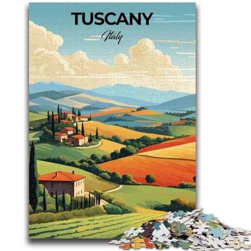 1000-teiliges Puzzle für Jugendliche und Erwachsene, Toskana, Italien, Reise, anspruchsvolles Spiel und Lernspiel für die ganze Familie zum Geburtstag, Weihnachten (Größe 50x75cm) von LYXIANY