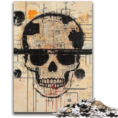 1000-teiliges Puzzle für Jugendliche und Erwachsene, Totenkopf-Denkspiel im Basquiat-Stil, Lernspiel für Geburtstag, Weihnachten, für 14-Jährige, 50x75cm 1000-teiliges Puzzle für Jugendliche und Erwachsene, Totenkopf-Denkspiel im Basquiat-Stil, Lernspiel für Geburtstag, Weihnachten, für 14-Jährige, 50x75cm von LYXIANY