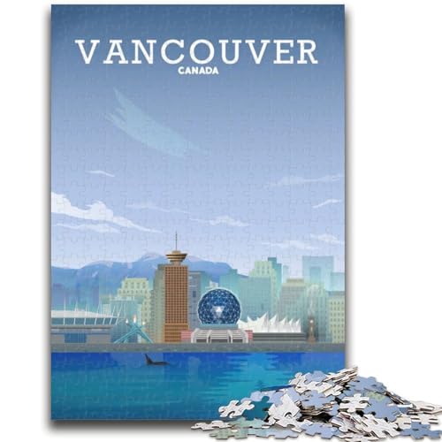 1000-teiliges Puzzle für Jugendliche und Erwachsene, Vancouver, Kanada, Reise, anspruchsvolles Spiel und Lernspiel für die ganze Familie zum Geburtstag, Weihnachten (Größe 38x26cm) von LYXIANY