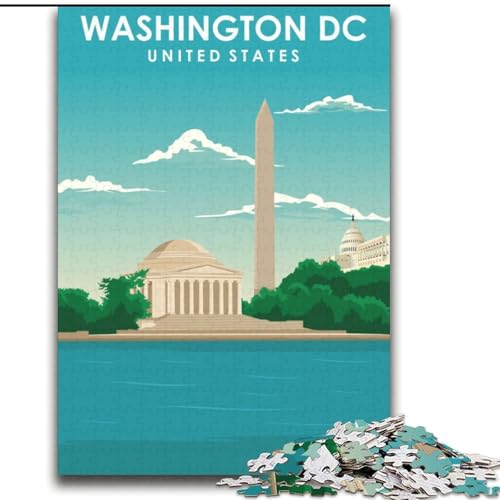 1000-teiliges Puzzle für Jugendliche und Erwachsene, Washington DC-Reisedruck, entspannendes intellektuelles Lernspielzeug, Geburtstagsgeschenk, Geschenke, Wandkunst, 75x100cm 1000-teiliges Puzzle für Jugendliche und Erwachsene, Washington DC-Reisedruck, entspannendes intellektuelles Lernspielzeug, Geburtstagsgeschenk, Geschenke, Wandkunst, 75x100cm von LYXIANY