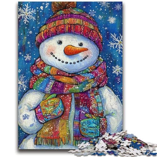 1000-teiliges Puzzle für Jugendliche und Erwachsene, Winter-Schneemann-Denkspiel, Lernspiel für Geburtstag, Weihnachten, für 14-Jährige, 26x38cm von LYXIANY