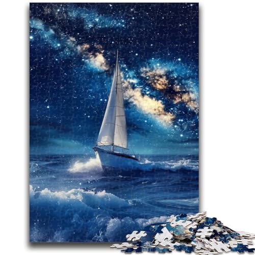 1000-teiliges Puzzle für Jugendliche und Erwachsene,Segelboot auf dem Meer unter der Galaxie,für Kinder ab 14 Jahren,Quizspiel,Spaß für Aktivitäten zu Hause,Geburtstagsgeschenk,Reisegeschenke,26x38cm 1000-teiliges Puzzle für Jugendliche und Erwachsene,Segelboot auf dem Meer unter der Galaxie,für Kinder ab 14 Jahren,Quizspiel,Spaß für Aktivitäten zu Hause,Geburtstagsgeschenk,Reisegeschenke,26x38cm von LYXIANY