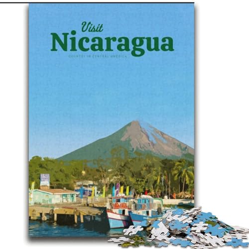 1000-teiliges Puzzle für Jugendliche und Erwachsene Besuchen Sie Nicaragua Stressabbau Schwierige Herausforderung Jedes Teil ist einzigartig – anspruchsvolles Familienspiel (38x52cm) 1000 Teile von LYXIANY