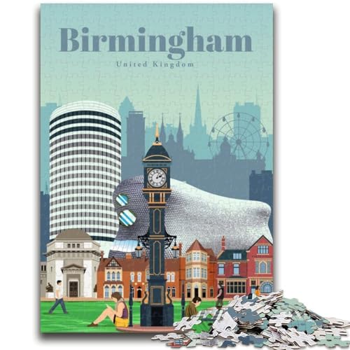 1000-teiliges Puzzle für Jugendliche und Erwachsene Reise nach Birmingham Anspruchsvolles Spiel und Lernspiel für die ganze Familie zum Geburtstag, Weihnachten (Größe 38x26cm) von LYXIANY