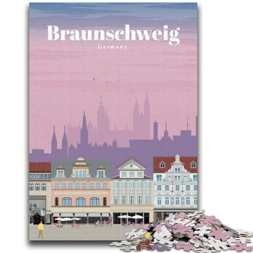 1000-teiliges Puzzle für Jugendliche und Erwachsene Reise nach Braunschweig Anspruchsvolles Spiel und Lernspiel für die ganze Familie zum Geburtstag, Weihnachten (Größe 38x26cm) von LYXIANY
