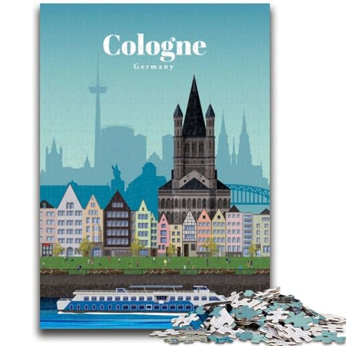 1000-teiliges Puzzle für Jugendliche und Erwachsene Reise nach Köln Anspruchsvolles Spiel und Lernspiel für die ganze Familie zum Geburtstag, Weihnachten (Größe 38x26cm) von LYXIANY