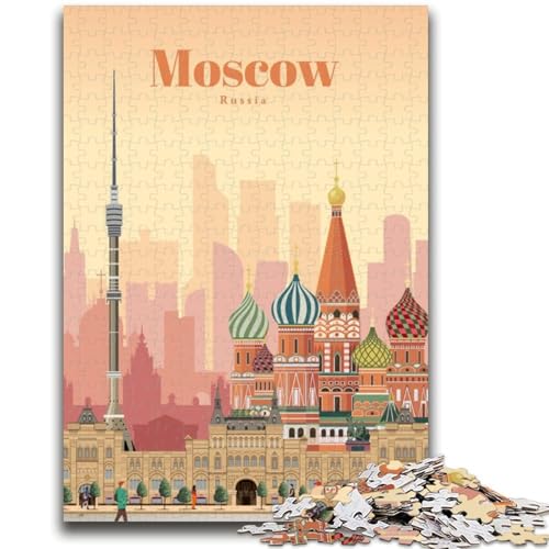 1000-teiliges Puzzle für Jugendliche und Erwachsene Reise nach Moskau Anspruchsvolles Spiel und Lernspiel für die ganze Familie zum Geburtstag, Weihnachten (Größe 38x26cm) von LYXIANY