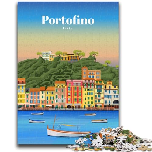 1000-teiliges Puzzle für Jugendliche und Erwachsene Reise nach Portofino Anspruchsvolles Spiel und Lernspiel für die ganze Familie zum Geburtstag, Weihnachten (Größe 50x75cm) von LYXIANY