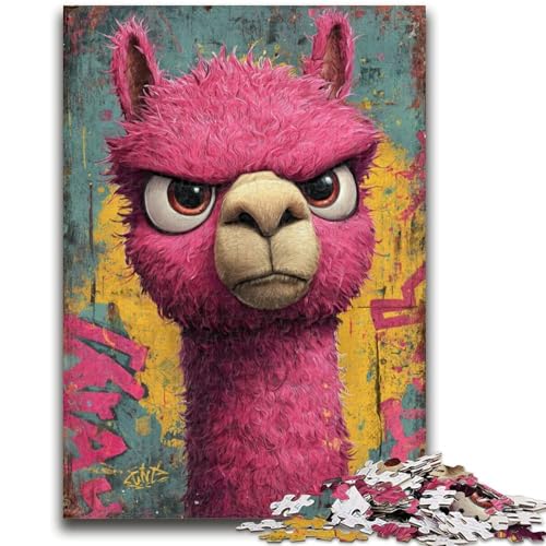 1000-teiliges Puzzle für Teenager, Alpaka, anspruchsvolles Spiel und Familienspiel, Lernspiel für Geburtstag, Weihnachten, 50x75cm von LYXIANY