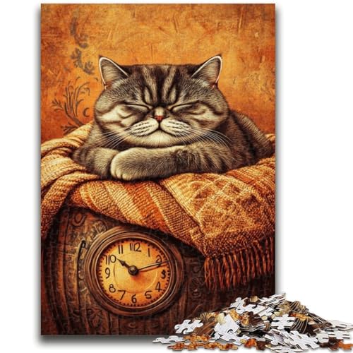1000-teiliges Puzzle für Teenager, Bauernhofkatze, anspruchsvolles Spiel und Familienspiel, Lernspiel für Geburtstag, Weihnachten, 50x75cm von LYXIANY